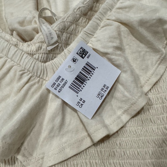 NWT American Eagle Outfitters sun chaser drop waist Cream Ruffle Midi Dress - Picture 6 of 7